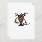 Cartoon Oh Deer Funny Reindeer Holiday Gamer Gift シーズンカード (正面/裏面)