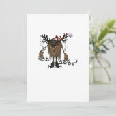Cartoon Oh Deer Funny Reindeer Holiday Gamer Gift シーズンカード (スタンド正面)