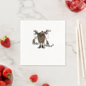 Cartoon Oh Deer Funny Reindeer Holiday Gamer Gift  スタンダードカクテルナプキン (インサイチュ)