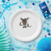 Cartoon Oh Deer Funny Reindeer Holiday Gamer Gift  ペーパープレート (パーティー)