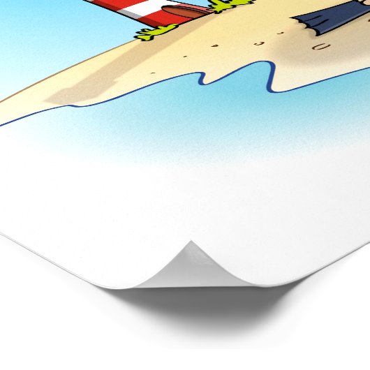 Cartoon; op duikvakantie gaan.  ポスター (角)