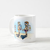 Cartoon; Op duikvakantie gaan. kaart コーヒーマグカップ (正面左)