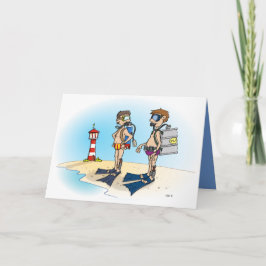 Cartoon; Op duikvakantie gaan. kaart サンキューカード