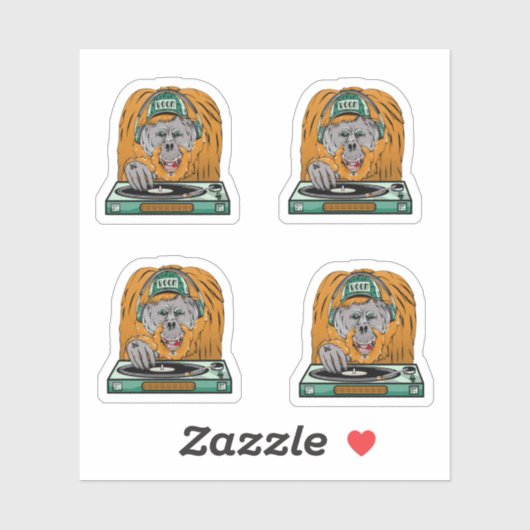 Cartoon Orangutan dj シール (シート)