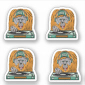 Cartoon Orangutan dj シール (正面)