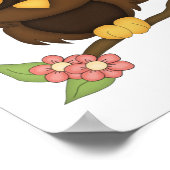 Cartoon Owl (brown) ポスター (角)