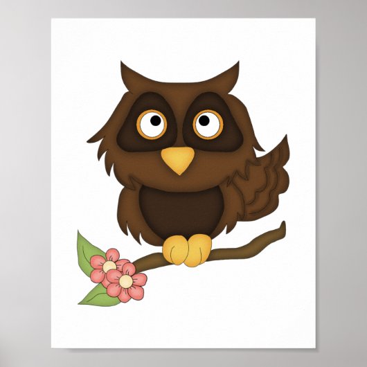 Cartoon Owl (brown) ポスター (正面)