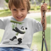Cartoon Panda - Playful Panda with Bamboo Tシャツ