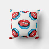 Cartoon Patch Badges:レトロ ポップ・アートの クッション (裏面)