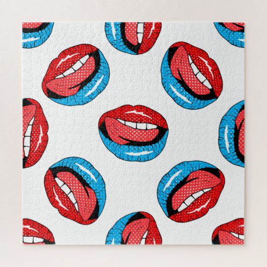 Cartoon Patch Badges:レトロ ポップ・アートの ジグソーパズル (縦)