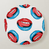 Cartoon Patch Badges:レトロ ポップ・アートの ラウンドクッション (裏面)