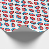 Cartoon Patch Badges:レトロ ポップ・アートの ラッピングペーパー (角)