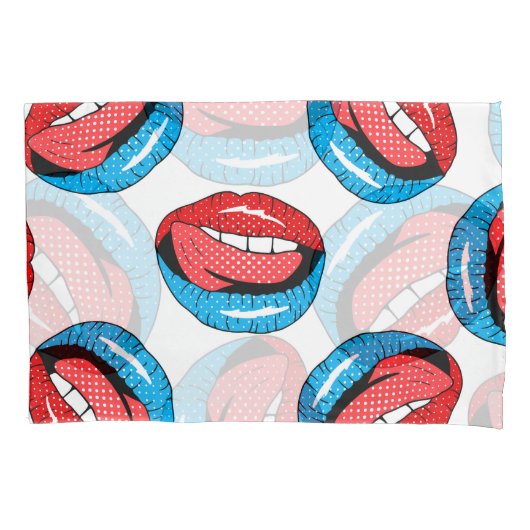 Cartoon Patch Badges:レトロ ポップ・アートの 枕カバー (正面)