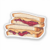 Cartoon peanut butter and jelly sandwich シール (正面)