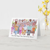 Cartoon People With A Get Well Message カード (黄色い花)