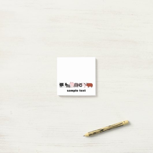 cartoon pig group post it ポストイット (デスク上)