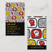 Cartoon Pirateスケルトンスカル&ボーンズスクウェアおもしろい 名刺 (正面/裏面)