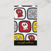 Cartoon Pirateスケルトンスカル&ボーンズスクウェアおもしろい 名刺 (裏面)