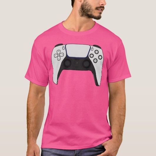 Cartoon Playstation 5ゲームコントローラのレトロ Tシャツ (正面)