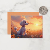 Cartoon Poodleノートカード ノートカード (正面/裏面インサイチュ)