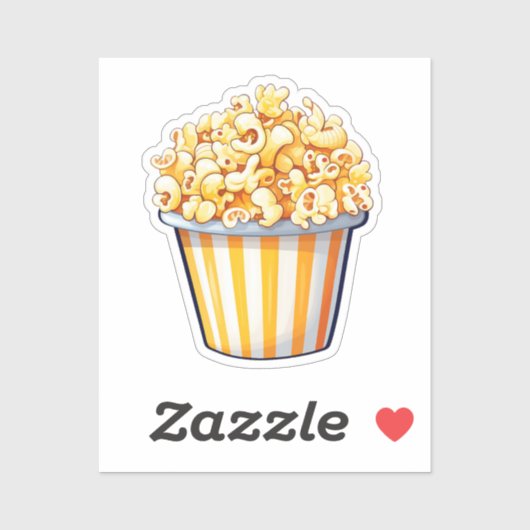 Cartoon popcorn シール (シート)