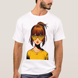 Cartoon Portrait Girl Tシャツ