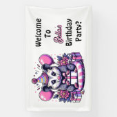 Cartoon Possum Girl's Birthday Party Welcome 横断幕 (縦)