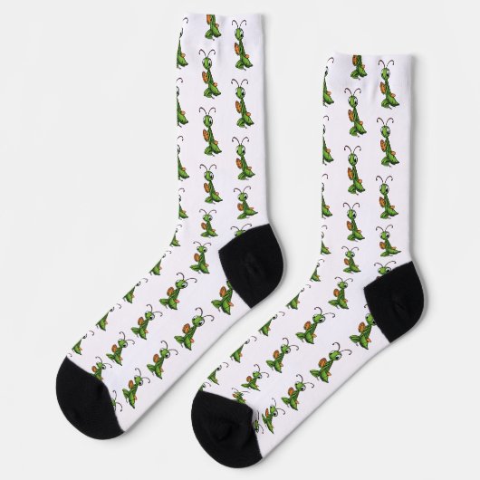 Cartoon Praying Mantis Socks ソックス (左)
