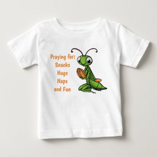 Cartoon Praying Mantis Toddler T-shirt ベビーTシャツ (正面)