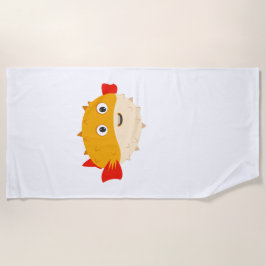Cartoon Pufferfish Beach Towel ビーチタオル