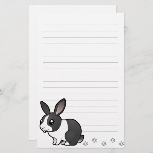 Cartoon Rabbit （アッピーな耳の滑らかなヘア） 便箋 (正面/裏面)