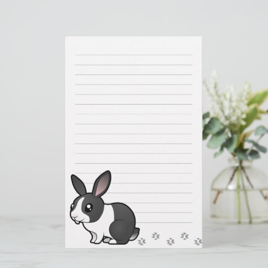 Cartoon Rabbit (アッピーな耳の滑らかなヘア) 便箋 (スタンド正面)