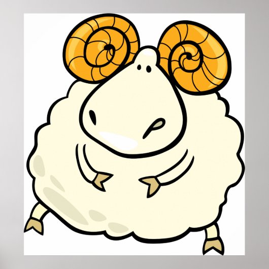 Cartoon Ram Sheep ポスター (正面)