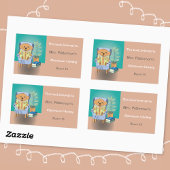 Cartoon Reading Dog Classroom Library Sticker 長方形シール