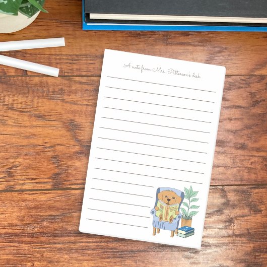 Cartoon Reading Dog Librarian Post-It Notes ポストイット
