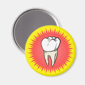 Cartoon Red White Extracted Molar Starburst マグネット (正面/裏面)