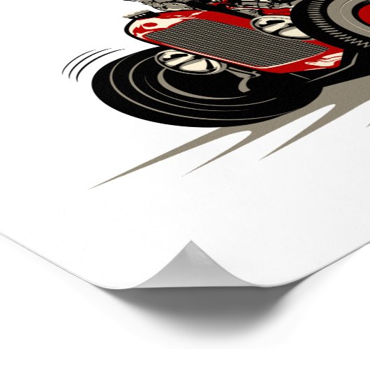 Cartoon retro rat rod ポスター (角)