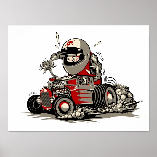 Cartoon retro rat rod ポスター (正面)