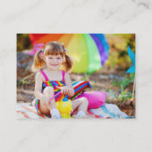 Cartoon Rhinoceros Kidプロフィール写真コールカード 名刺 (裏面)