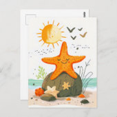 Cartoon Rockのヒトデ海 ポストカード (正面/裏面)