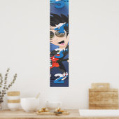 Cartoon Rock Star Growthチャート。 ポスター (キッチン)