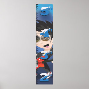 Cartoon Rock Star Growthチャート。 ポスター