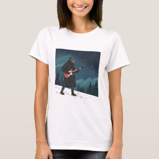 Cartoon Rocker Dog Under the Stars Tシャツ