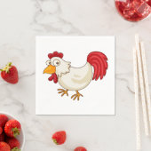 Cartoon Rooster White Chicken スタンダードカクテルナプキン (インサイチュ)