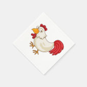 Cartoon Rooster White Chicken スタンダードカクテルナプキン (角)