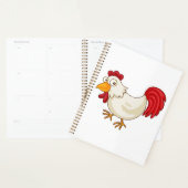 Cartoon Rooster White Chicken プランナー手帳 (ディスプレー)