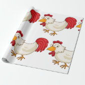 Cartoon Rooster White Chicken ラッピングペーパー (アンロールド)