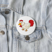 Cartoon Rooster White Chicken 缶バッジ (インサイチュ)