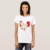Cartoon Rooster White Chicken Tシャツ (正面フル)