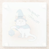 Cartoon RPG Wizard Catとサイコロ ガラスコースター (裏面)